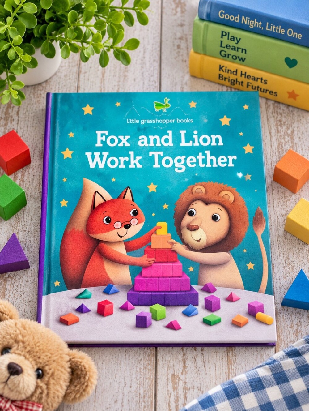 Fox and Lion Work Together Little Grasshopper Books Hardcover Kids Teamwork